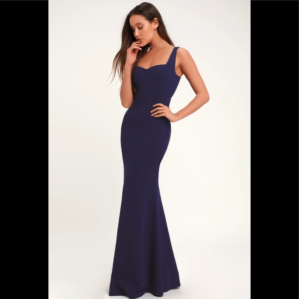 Lulu’s Sweetest Thing Navy Blue Maxi Dress Small